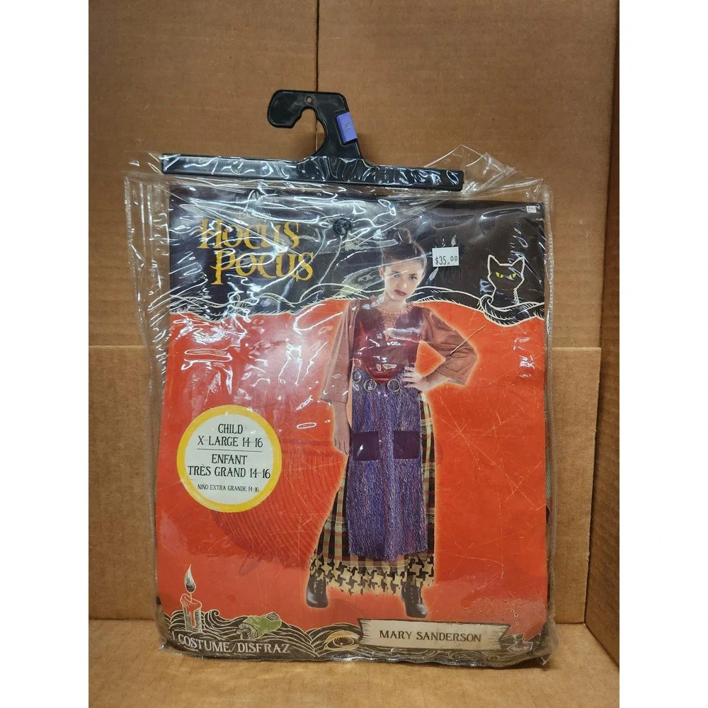 Mary Sanderson Costume Hocus Pocus Child Disney Dress XL‎ 14-16 Witch Halloween